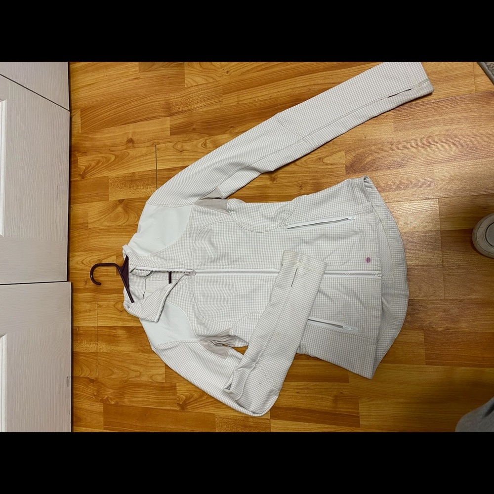 Lululemon White Zip Up, Size 4